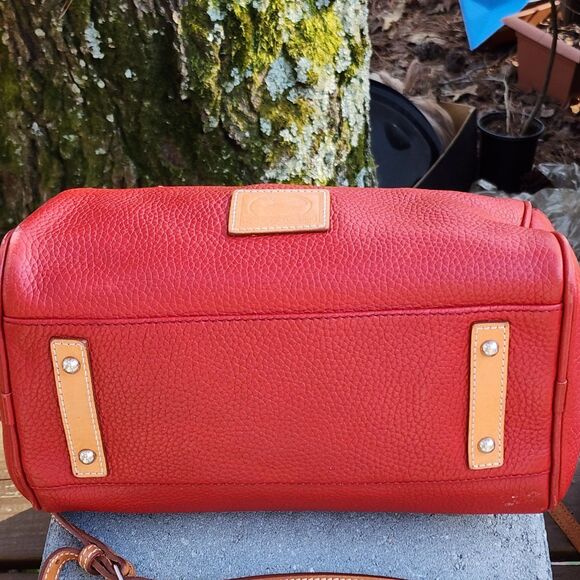 Dooney Bourke Pebbled/Vacchetta Leather Speedy Kendra Satchel Handbag Crossbody - Picture 5 of 15